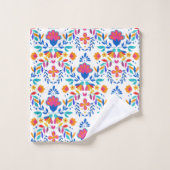 メキシコのフォークアートパターン バスタオルセット (ウォッシュタオル)