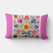 メキシコのフォークアートパターン ランバークッション (裏面)