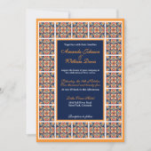 メキシコのフォークアートフローラタイル結婚再訪 招待状 (正面)