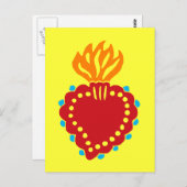 メキシコのフォークアート聖なるハート ポストカード (正面/裏面)