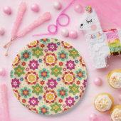 メキシコのフォークアート花のパターン ペーパープレート (パーティー)