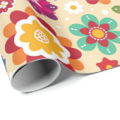 メキシコのフォークアート花のパターン ラッピングペーパー (ロールコーナー)