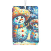 メキシコのフォークアート雪だるま雪だるま雪の人々 カーエアーフレッシュナー (裏面)