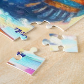 メキシコのフォークアート雪だるま雪だるま雪の人々 ジグソーパズル (側面)