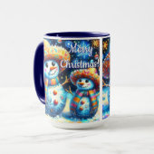 メキシコのフォークアート雪だるま雪だるま雪の人々 マグカップ (正面左)