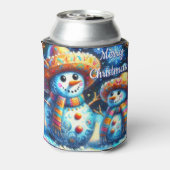 メキシコのフォークアート雪だるま雪だるま雪の人々 缶クーラー (缶裏面)