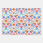 メキシコのフォーク模様の鳥のフローラ包装 ラッピングペーパーシート (正面)