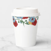 メキシコのフォーク花模様グリーンリースウィート16カンス 紙コップ (裏面)