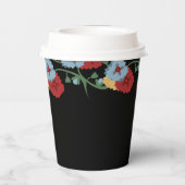 メキシコのフォーク花模様グリーンリースウィート16誕生日 紙コップ (裏面)