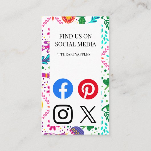 メキシコのフルーツデリ市場折り畳み機 名刺 (裏面)