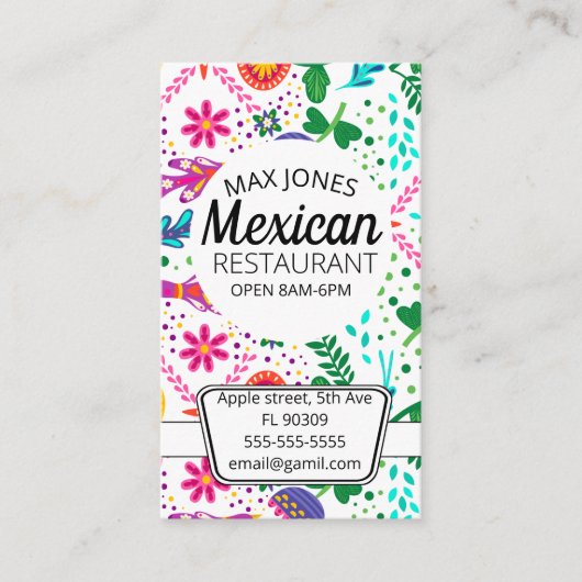 メキシコのフルーツデリ市場折り畳み機 名刺 (正面)