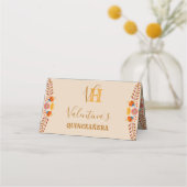 メキシコのフローラかわいらしフォークアーパーソナライズされたト プレイスカード (裏面)