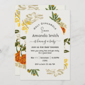 メキシコのフローラの赤ちゃんシャワーの招待 招待状 (正面/裏面)