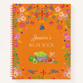 メキシコのフローラアートネームレシピ予約キッチンギフト ノートブック (正面)