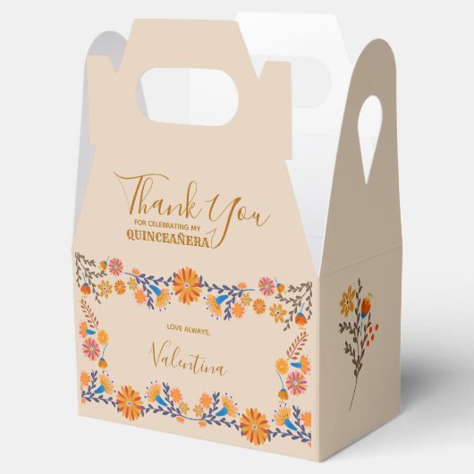 メキシコのフローラウェスタン・アース・トーンありがとうスクリプト フェイバーボックス (オープン)