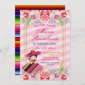 メキシコのフローラガール·フィエスタ1歳の誕生日 招待状 (正面/裏面)