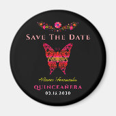 メキシコのフローラキンセアニラ日付磁石を保存 マグネット (正面)