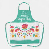 メキシコのフローラシーグリーンカラフル エプロン (正面)