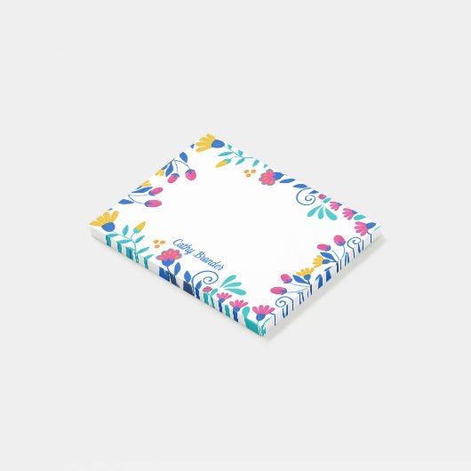 メキシコのフローラパーソナライズされた名のひな形 ポストイット (アングル)