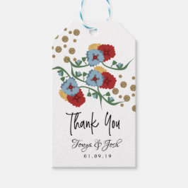 メキシコのフローラフェイクグリッターフェスティバルド結婚ット ギフトタグ