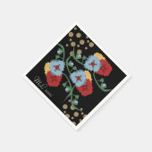 メキシコのフローラフェイクグリッターフェスティバルド結婚ット スタンダードカクテルナプキン (角)