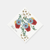 メキシコのフローラフェイクグリッターフェスティバルド結婚ット スタンダードカクテルナプキン (角)