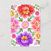 メキシコのフローラフェスタ赤ちゃんシャワーが本を持ってくる エンクロージャーカード (裏面)