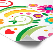 メキシコのフローラフェスタ赤ちゃんシャワー歓迎サイン ポスター (角)