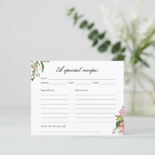 メキシコのフローラブライダルシャワーレシピカード (スタンド正面)