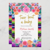メキシコのフローラベビーシャワータコバウトベビー 招待状 (正面/裏面)