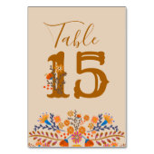 メキシコのフローラ西部の番号をテーマにしたテーブルカード テーブルナンバー (正面)