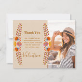 メキシコのフローラ西部タイポグラフィモノグラム写真 サンキューカード (正面)