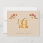 メキシコのフローラ西部タイポグラフィモノグラム写真 サンキューカード (裏面)