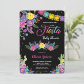 メキシコのフローラ鮮やか・フィエスタ・ベビー・シャワー・ガール  招待状 (スタンド正面)