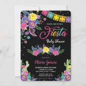 メキシコのフローラ鮮やか・フィエスタ・ベビー・シャワー・ガール  招待状 (正面)