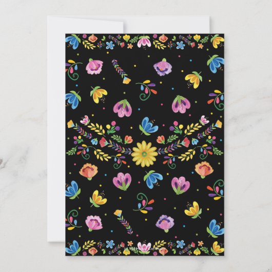 メキシコのフローラ·カク鮮やかタス·フィエスタ·ベビーシャワー 招待状 (裏面)