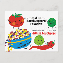 メキシコのフードサルサ料理クックブックレシピカード ポストカード