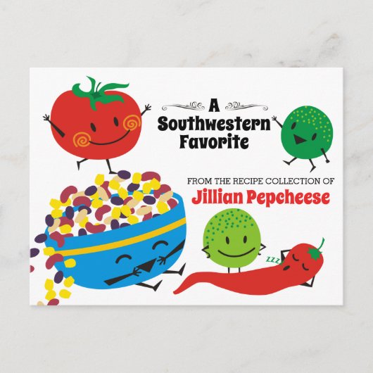 メキシコのフードサルサ料理クックブックレシピカード ポストカード (正面)
