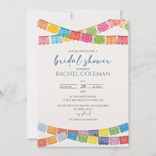 メキシコのブライダルシャワー招待 招待状 (正面)