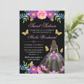 メキシコのブルネット女性フローラドレス甘い16 招待状 (スタンド正面)