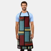 メキシコのブロックストライプパターン1 エプロン (着用した状態)