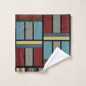 メキシコのブロックストライプパターン1 バスタオルセット (ウォッシュタオル)