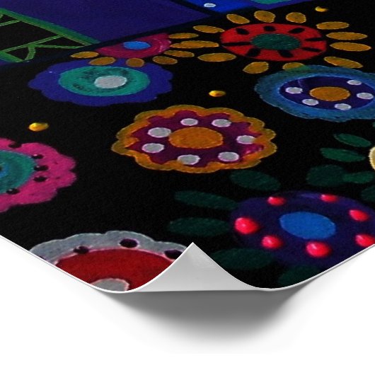 メキシコのプエブロ絵画町プリザール ポスター (角)