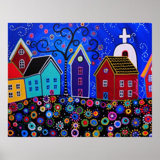 メキシコのプエブロII町プリザール絵画ズ ポスター (正面)