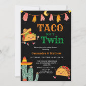 メキシコのベビーツインベイビーシャワーのタコ 招待状 (正面)