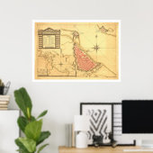 メキシコのベラクルスの地図G.デ・ボワ1798 ポスター (ホームオフィス)