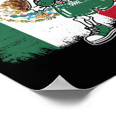 メキシコのボクシングシおもしろいャツ骨格 ポスター (角)