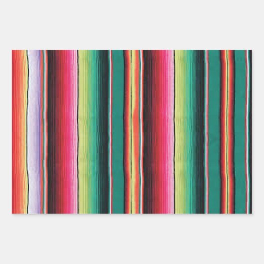 メキシコのボホアステカ幾何学 ラッピングペーパーシート (正面3)