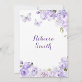 メキシコのボホパープルフローラプレセンタシオンde 3ñ Aos 招待状 (裏面)