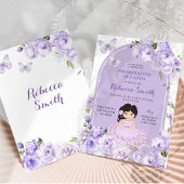 メキシコのボホパープルフローラプレセンタシオンde 3ñ Aos 招待状